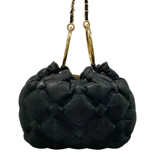 CHANEL Bubble Quilt Leather Shoulder Bag